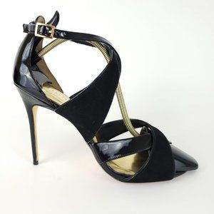 Ted Baker London Buckle Strap Open Toe Stilettos
